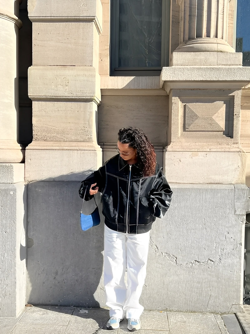 Maria – oversize kontrastowa kurtka