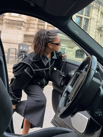 Maria – oversize kontrastowa kurtka