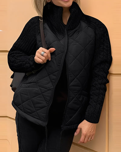 Maria – dzianinowa kurtka patchworkowa