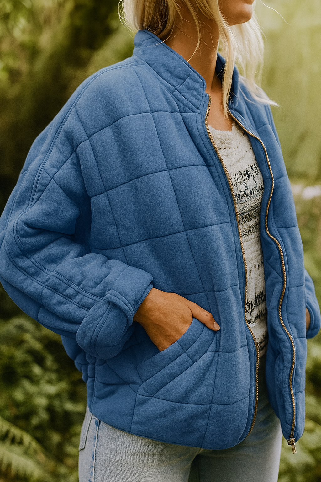 Maria – pikowana kurtka o eleganckim, oversize'owym wyglądzie