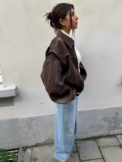 Maria – oversize kontrastowa kurtka