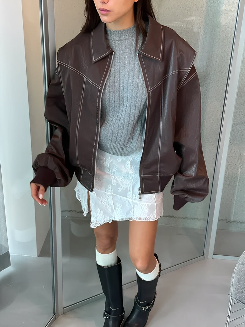 Maria – oversize kontrastowa kurtka