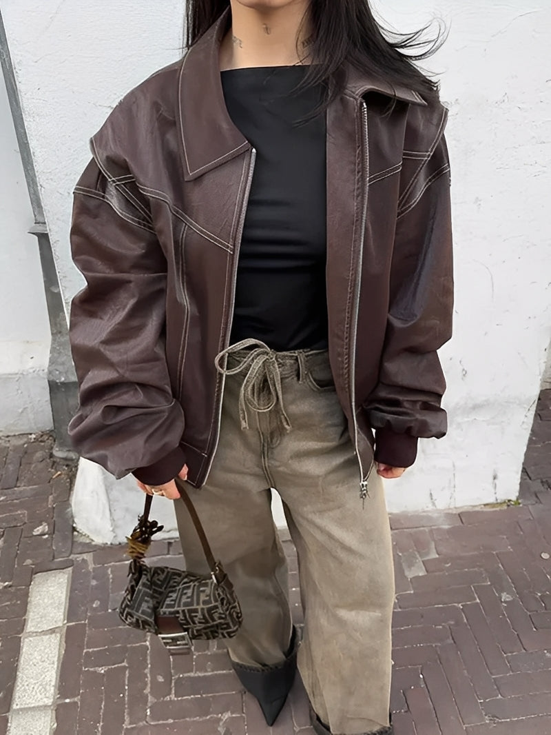 Maria – oversize kontrastowa kurtka