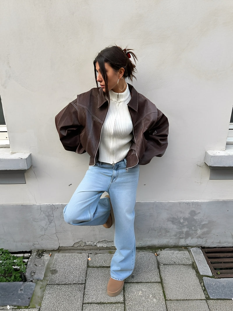 Maria – oversize kontrastowa kurtka