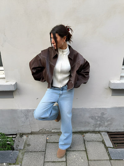 Maria – oversize kontrastowa kurtka