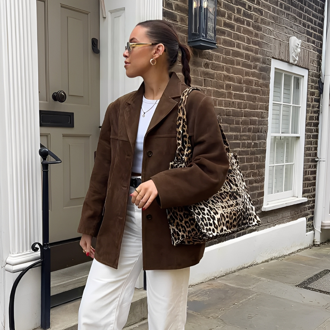 Maria – brązowa krótka kurtka dla kobiet