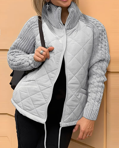 Maria – dzianinowa kurtka patchworkowa