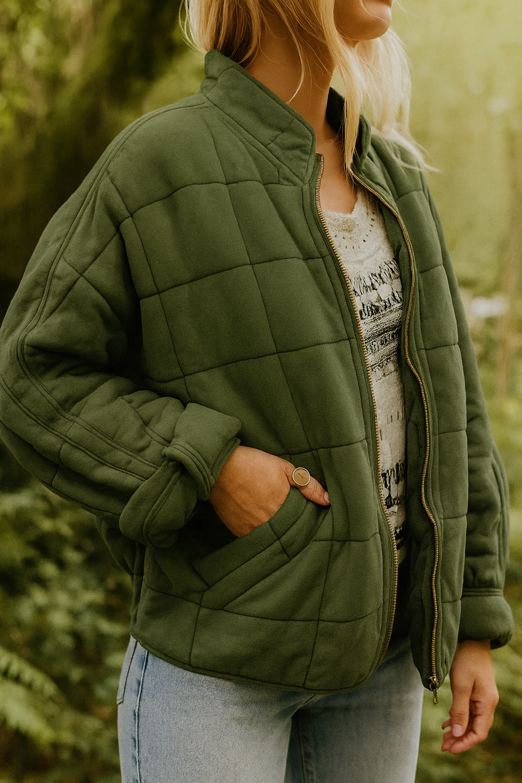 Maria – pikowana kurtka o eleganckim, oversize'owym wyglądzie