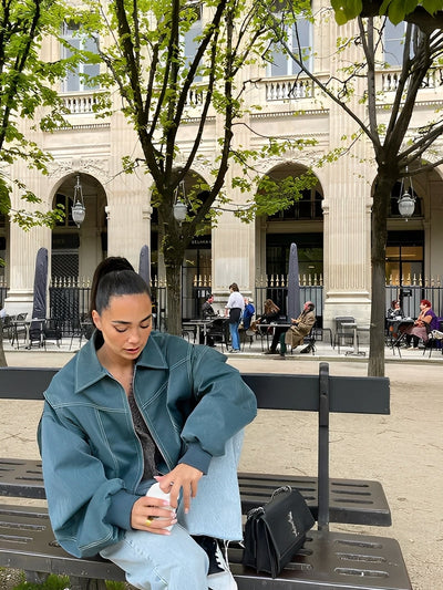 Maria – oversize kontrastowa kurtka