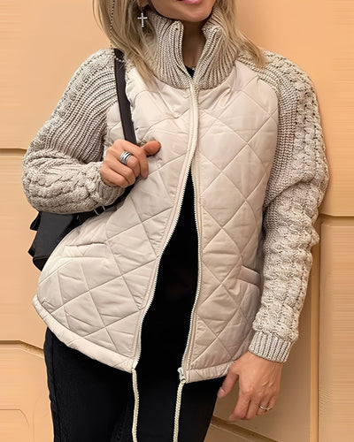 Maria – dzianinowa kurtka patchworkowa