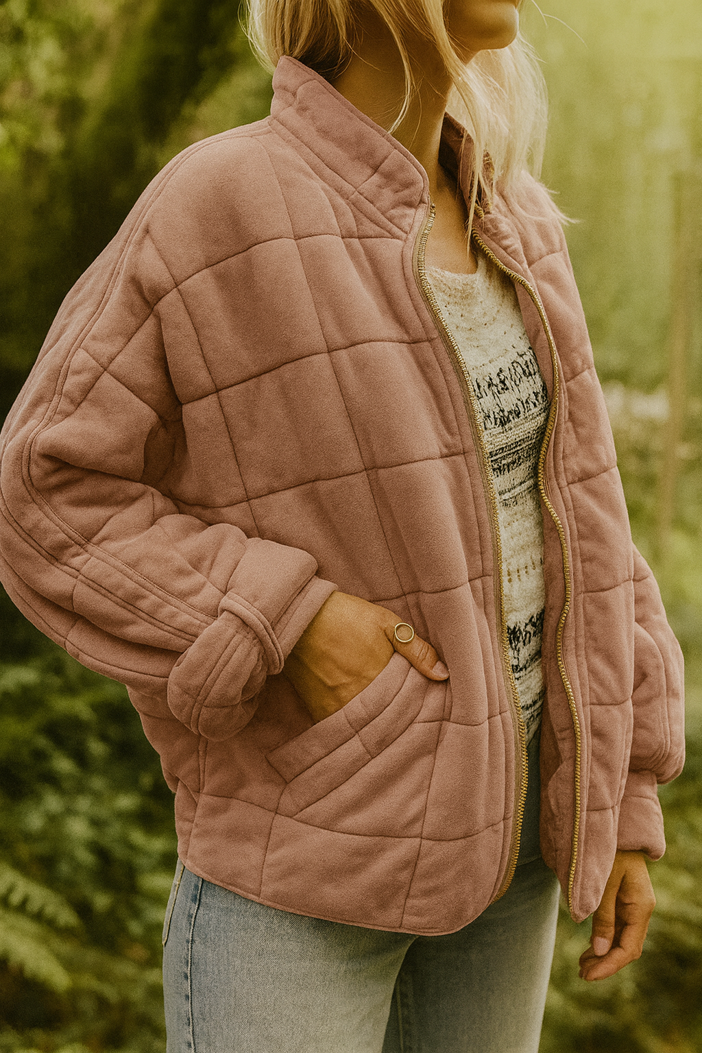 Maria – pikowana kurtka o eleganckim, oversize'owym wyglądzie