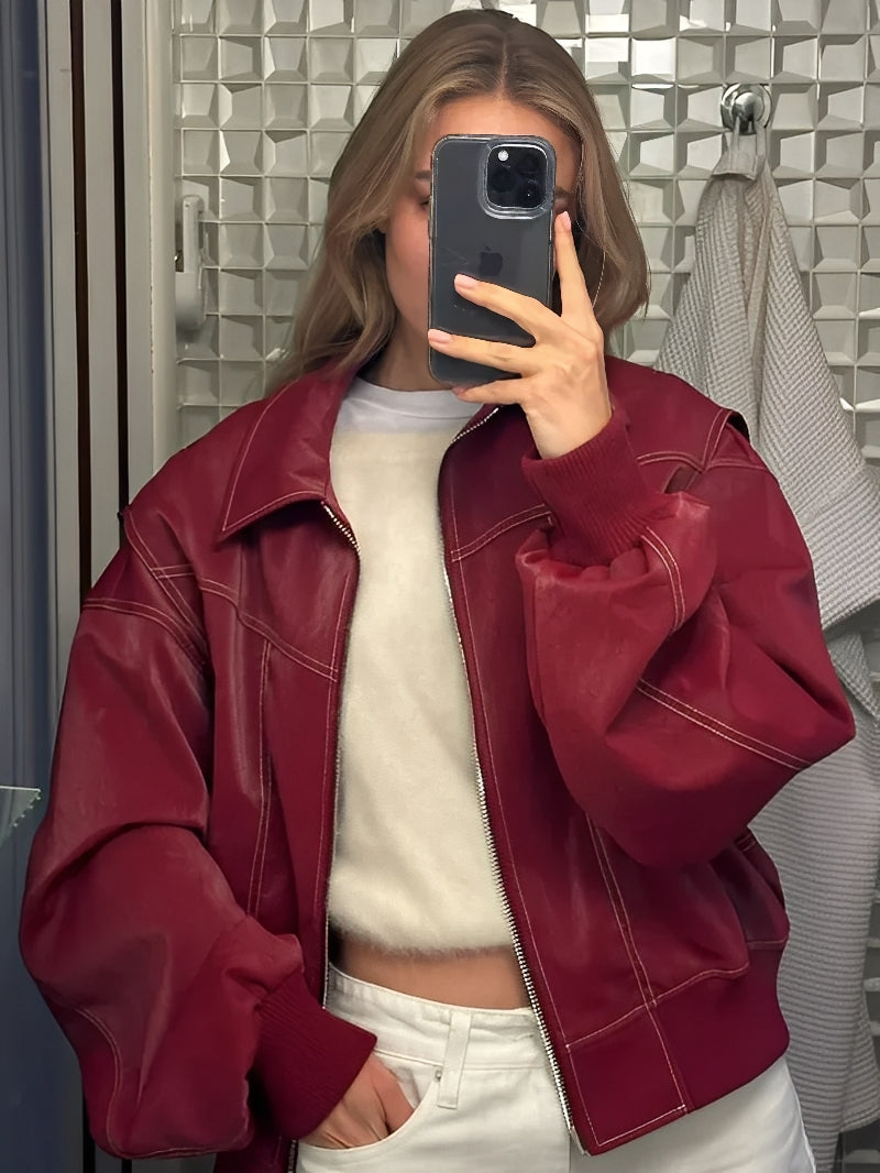 Maria – oversize kontrastowa kurtka